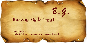 Bozzay Györgyi névjegykártya