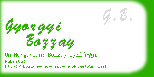 gyorgyi bozzay business card